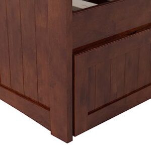 AFI, Nantucket Twin Size Wood Daybed Frame with 2 Storage Drawers, Walnut (Brown)