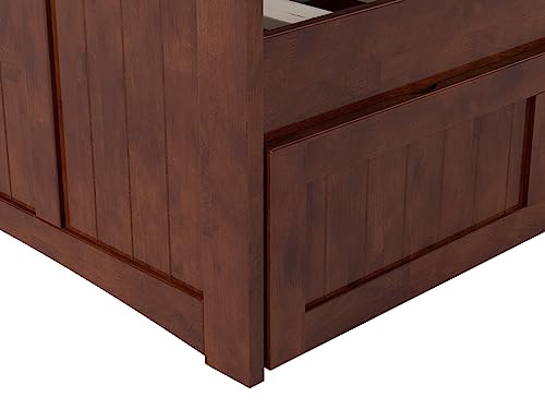 AFI, Nantucket Twin Size Wood Daybed Frame with 2 Storage Drawers, Walnut (Brown)