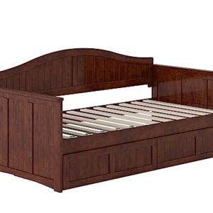 AFI, Nantucket Twin Size Wood Daybed Frame with 2 Storage Drawers, Walnut (Brown)