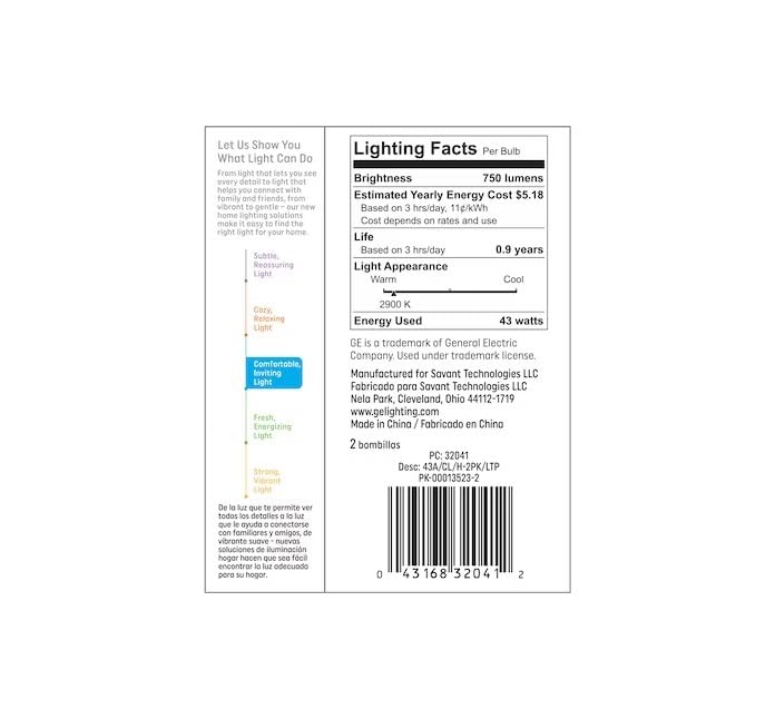 GE Crystal Clear 60W 750 Lumens Energy Efficient General Purpose Halogen Bulbs (2 Bulb Packs) - 24 Pack (48 Bulbs)