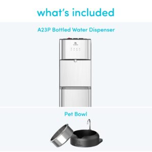 Avalon Limited Edition Self Cleaning Water Cooler Water Dispenser with Pet Bowl- 2 Temperature Settings - Hot & Cold, Durable Stainless Steel Construction, Bottom Loading - UL Listed