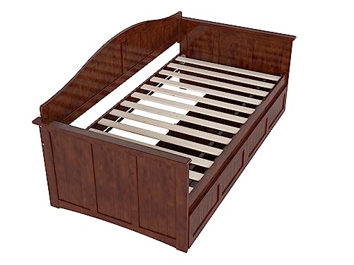 AFI, Nantucket Twin Size Wood Daybed Frame with 2 Storage Drawers, Walnut (Brown)