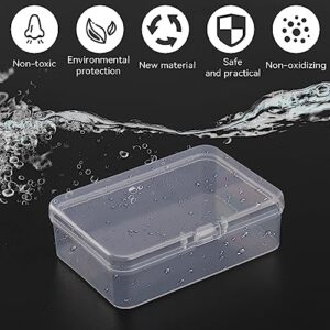 6 PCS Mini Clear Plastic Storage Containers Box Case with Lids Clear Rectangle Box Small Clear Container for Small Items and Other Craft Projects, 3.3 X 2.4 X 1 Inch