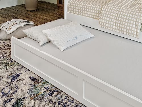 AFI, Acadia Twin Size Wood Daybed Frame with Twin Trundle, White