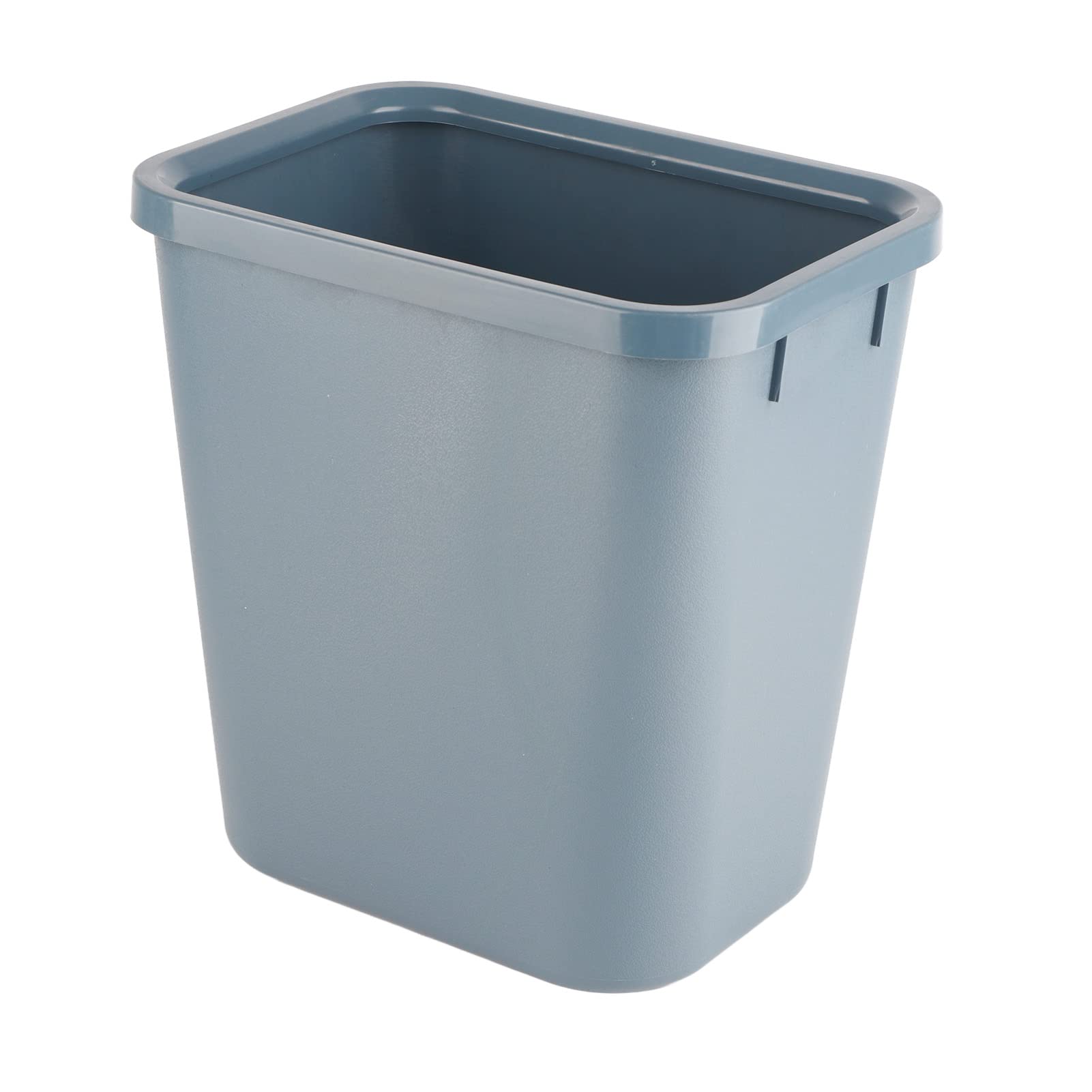 Waste Bin Rectangular Thick 8 L Plastic Open Top Waste Basket for Kitchen Bathroom Hotel Office 6.7in x 9.6in x 10in (Grey)