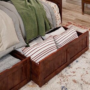 AFI, Nantucket Twin Size Wood Daybed Frame with 2 Storage Drawers, Walnut (Brown)