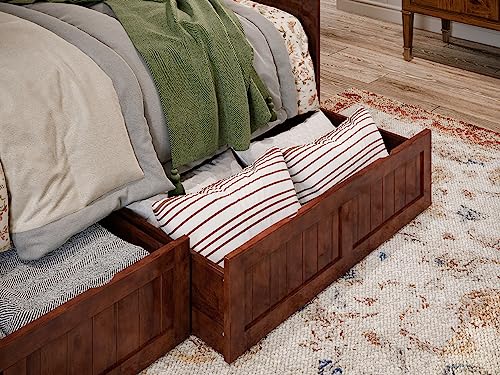 AFI, Nantucket Twin Size Wood Daybed Frame with 2 Storage Drawers, Walnut (Brown)