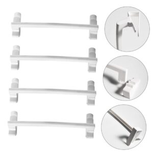 KONTONTY 4pcs Door Hook Over Door Towel Bar Cabinet Hooks Towel Hooks Wall Mounted Towel Holder Kitchen Dish Cloth Storage Rod Towel Shelf for Bathroom Towel Rack for Cabinet Hanger White