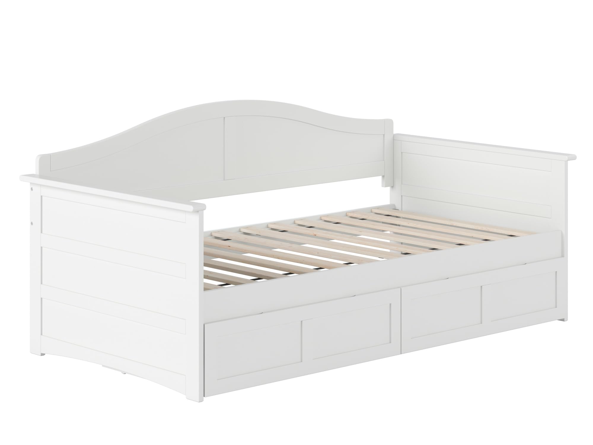 Acadia Twin Wood Daybed with Set of 2 Drawers in White