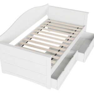 Acadia Twin Wood Daybed with Set of 2 Drawers in White