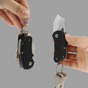 BYKCO Small Folding Pocket Knife, G10 Handle Small EDC Knife, 1.8 Inch Blade Mini Keychain Knife with Bottle Opener, Perfect EDC Tool for Women Teens Men(1 Pack, BG102)