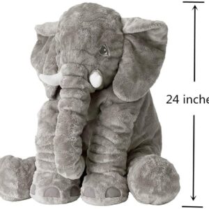 Hmcghie Giant Elephant Stuffed Animals Oversized 24 Inch Large Stuffed Elephant Pillow Toy Gray Gifts for Kids Girlfriend Home Decor