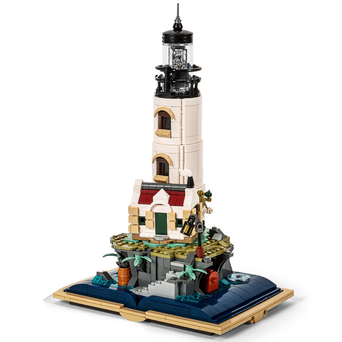 GOTIMON Island Lighthouse Tower Magic Book Building Block Sets,Model Building Kit Gift for Adults and Kids (1016 PCS)