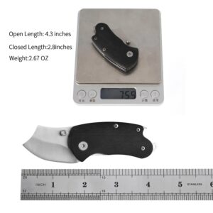 BYKCO Small Folding Pocket Knives, G10 Handle Small EDC Knife, 1.8 Inch Blade Folding Knife with Bottle Opener, Perfect EDC Tool for Women Teens Men(1 Pack, BG101)