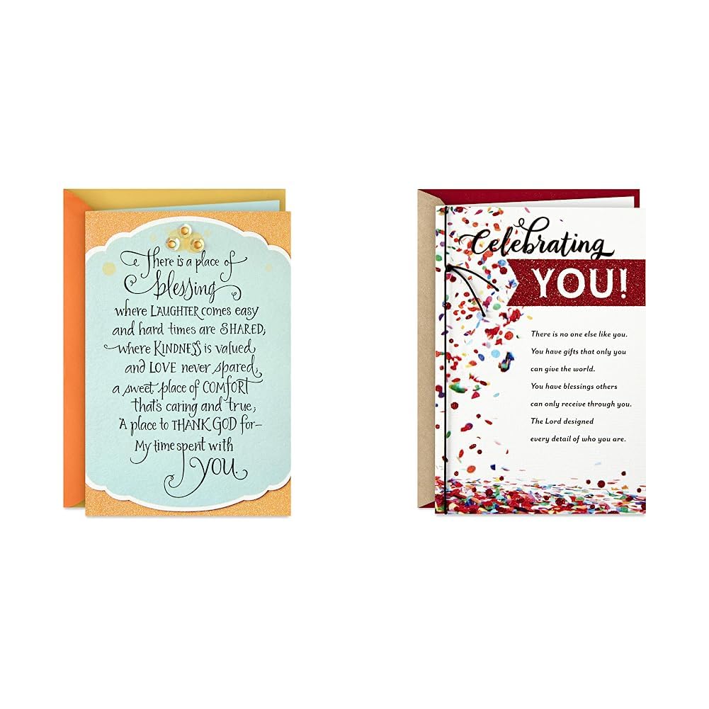 Hallmark DaySpring Religious Birthday Card (Blessings On Your Birthday) & DaySpring Religious Birthday Card (Celebrating You)