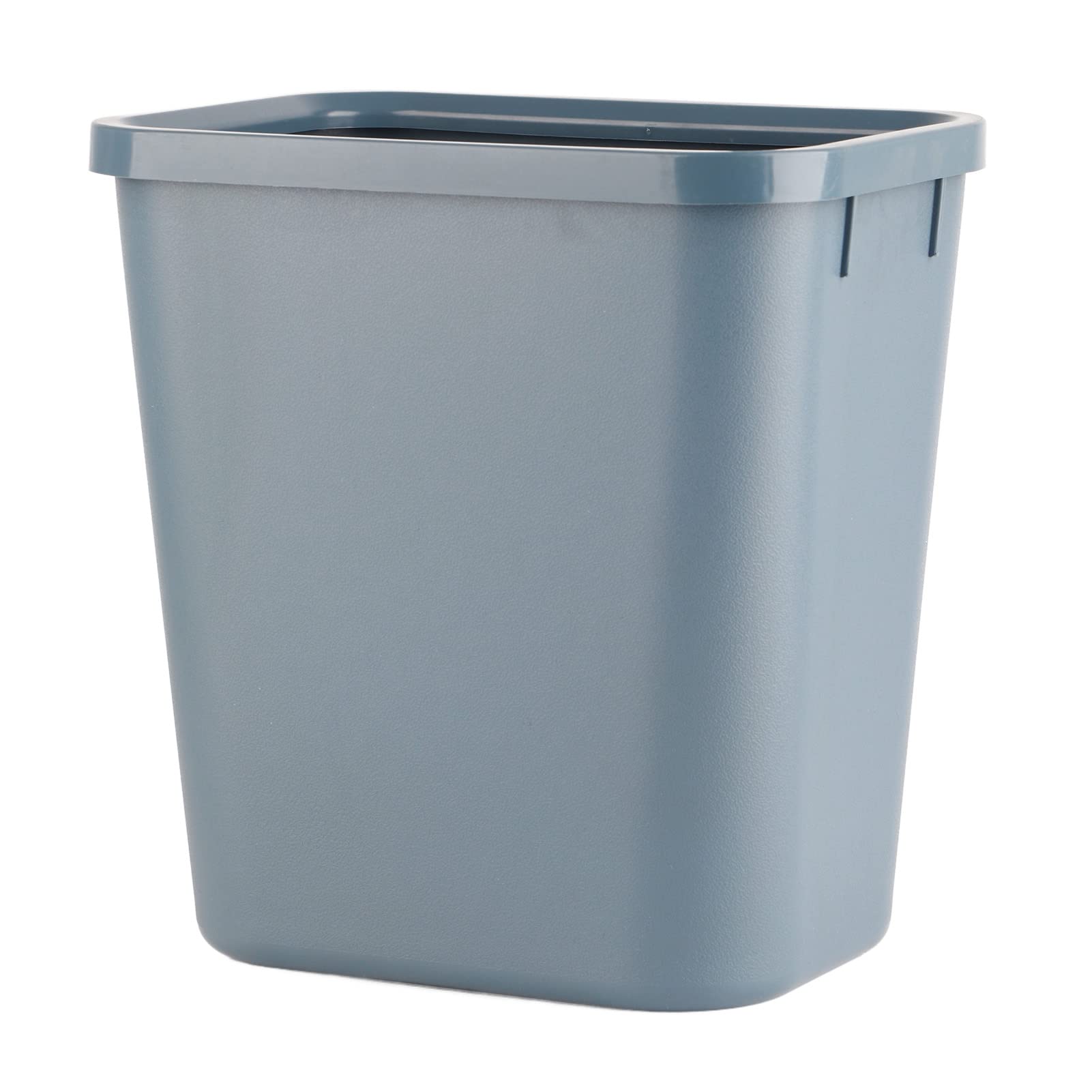 Waste Bin Rectangular Thick 8 L Plastic Open Top Waste Basket for Kitchen Bathroom Hotel Office 6.7in x 9.6in x 10in (Grey)