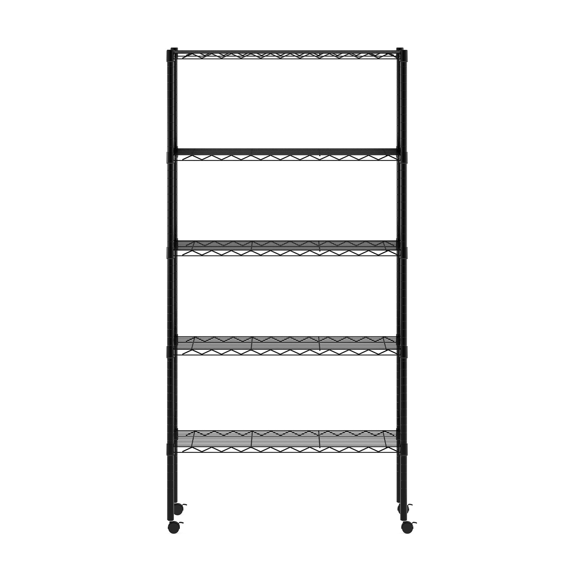 Furinno Wayar 5-Tier Metal Storage Shelf Rack, 30 x 14 x 60, Black