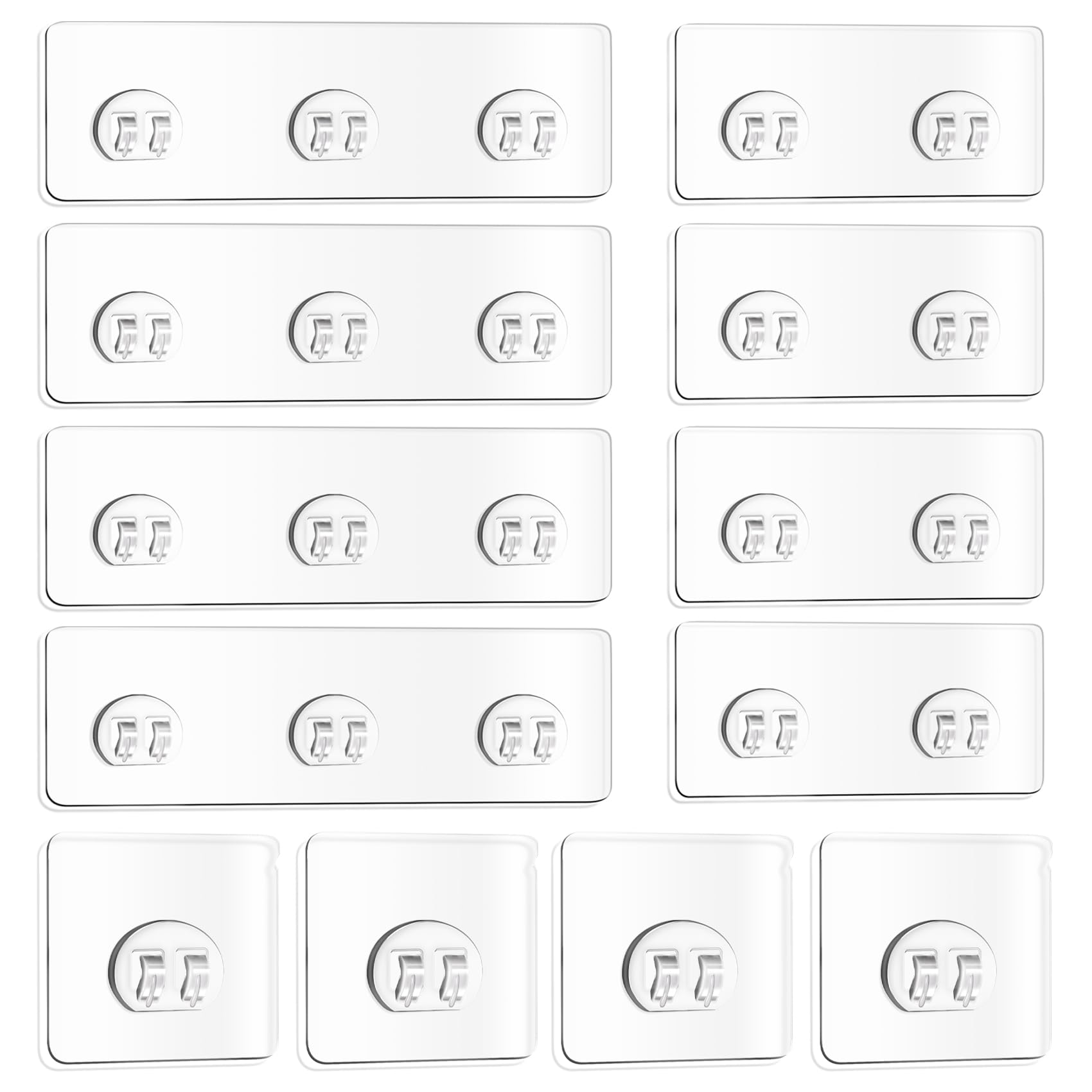 Boeetech Shower Caddy Adhesive for Replacement, Adhesive Hook Transparent Replacement Hook Wall Hooks, Strong Hanging Hooks Shower Shelves Stickers Hooks for Shower Caddy (12 PC)