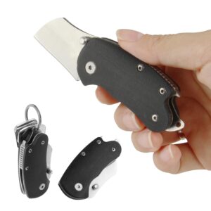 bykco small folding pocket knife, g10 handle small edc knife, 1.8 inch blade mini keychain knife with bottle opener, perfect edc tool for women teens men(1 pack, bg102)