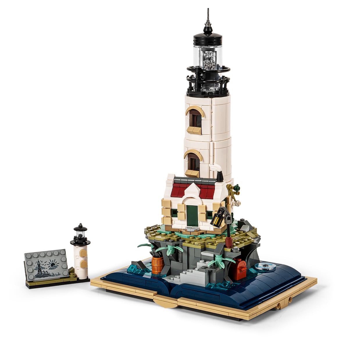 GOTIMON Island Lighthouse Tower Magic Book Building Block Sets,Model Building Kit Gift for Adults and Kids (1016 PCS)