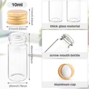 Wresty 10ml Mini Glass Jars 30 Pcs Glass Vials With Aluminum Screw Caps Empty Glass Bottles Sample Bottles Container For DIY Art Craft Decor Jewelry Storage