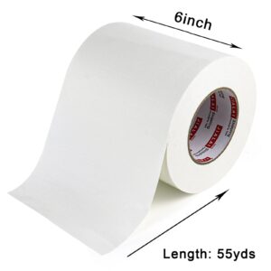 JIALAI HOME 6" White Duct Tape, Heavy Duty 6 inch x 55 yds (164 ft) Wide Duct Tape, Waterproof, UV Resistant for Crafts, Home Improvement, Repairs, & Projects