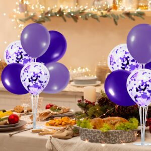 Nelbiirth Purple Balloon Stands Kit,Table Balloon Stand Holder Centerpieces - Perfect for Birthday/Retirement/2024 Graduation/Anniversary Party Occasions Decorations. - 2 Sets