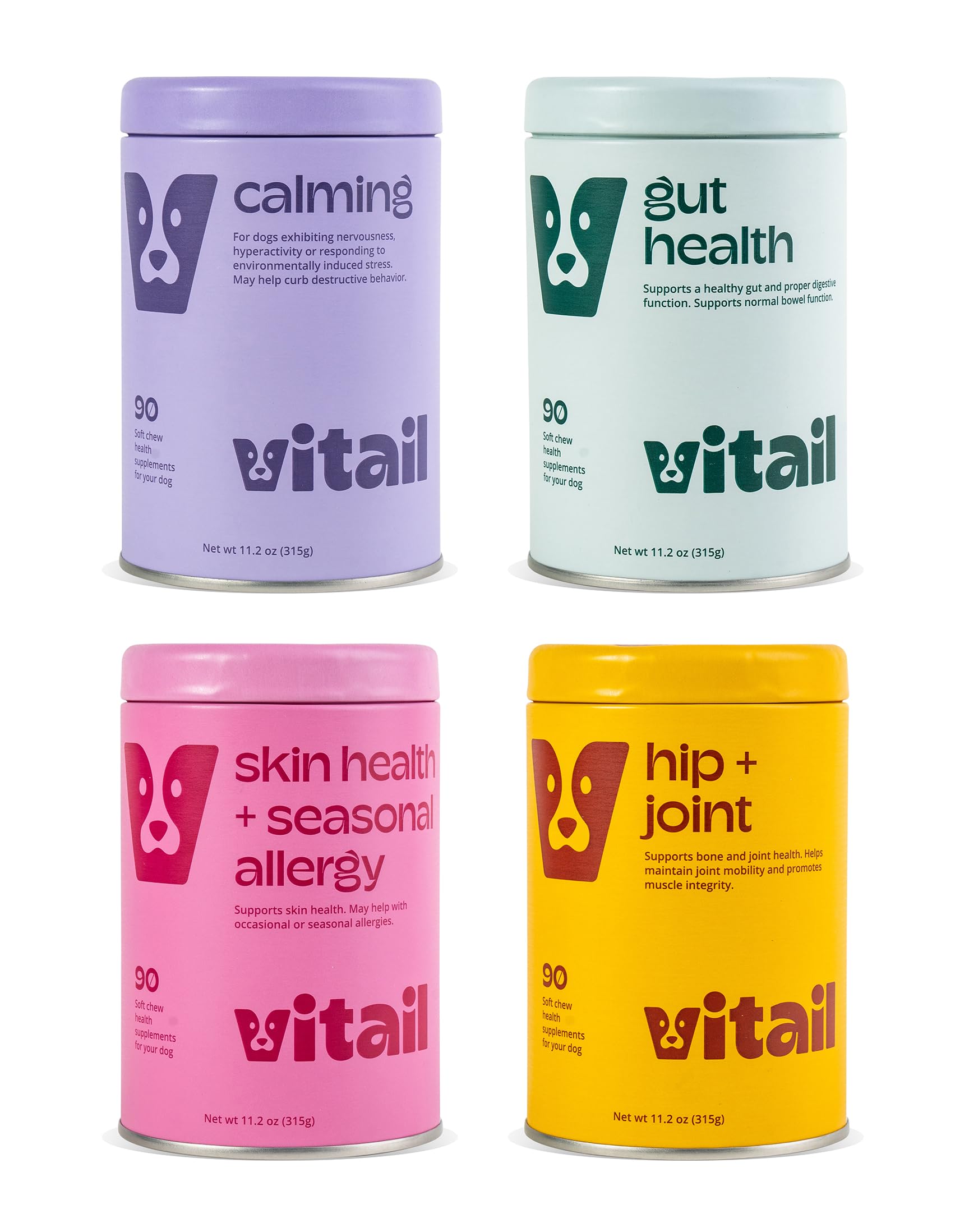 Vitail Calming Dog Chews for Anxiety & Stress Relief - Natural Ingredients with Magnesium - Helps Emotional Balance & Reduces Destructive Behavior - 90 Soft Chews