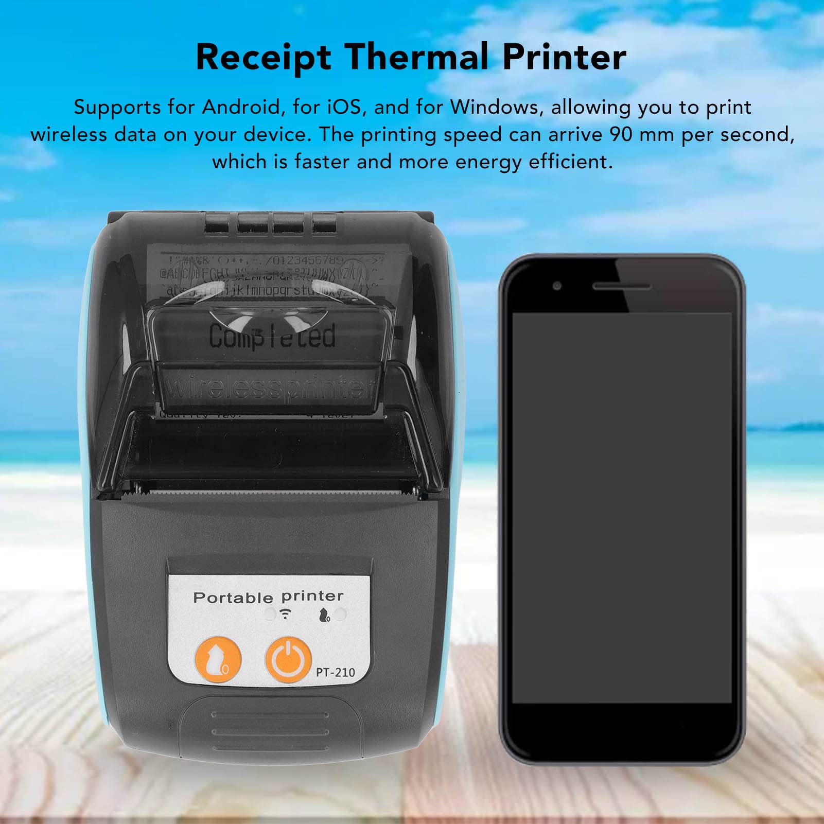 Bluetooth Receipt Thermal Printer, 58mm Bluetooth Receipt Printer, Mini POS Receipt Printer for Clothing Industry Convenience Stores, Portable Receipt Printer (Without