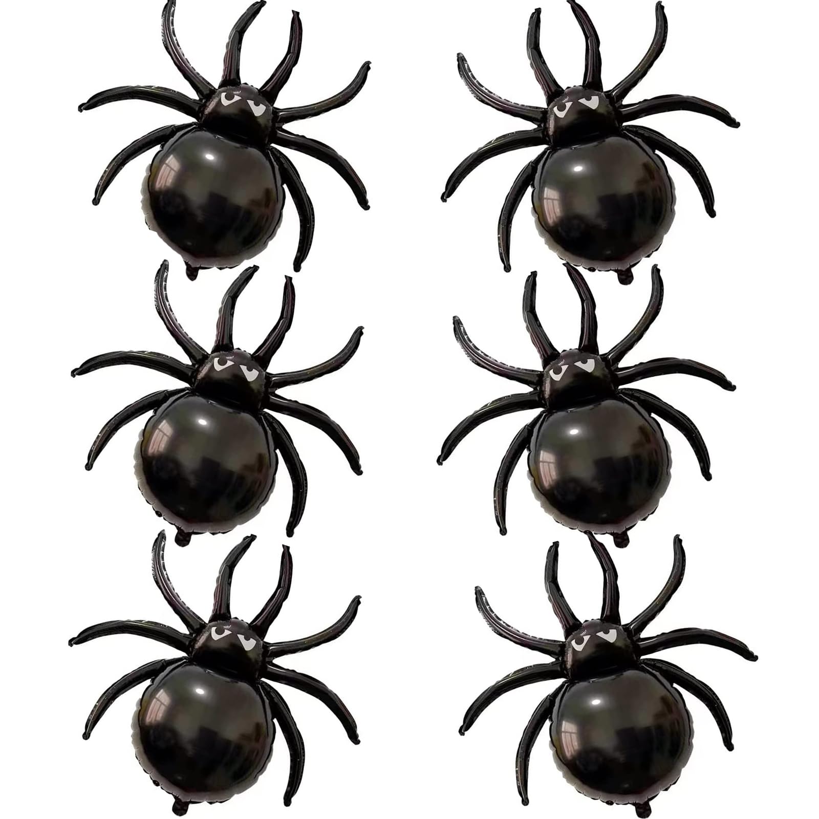 6 Pcs Halloween Black Spider Balloons,3D Realistic Giant Banner Backdrop Curtain for Birthday Happy Halloween Day of Dead Home Party Decorations