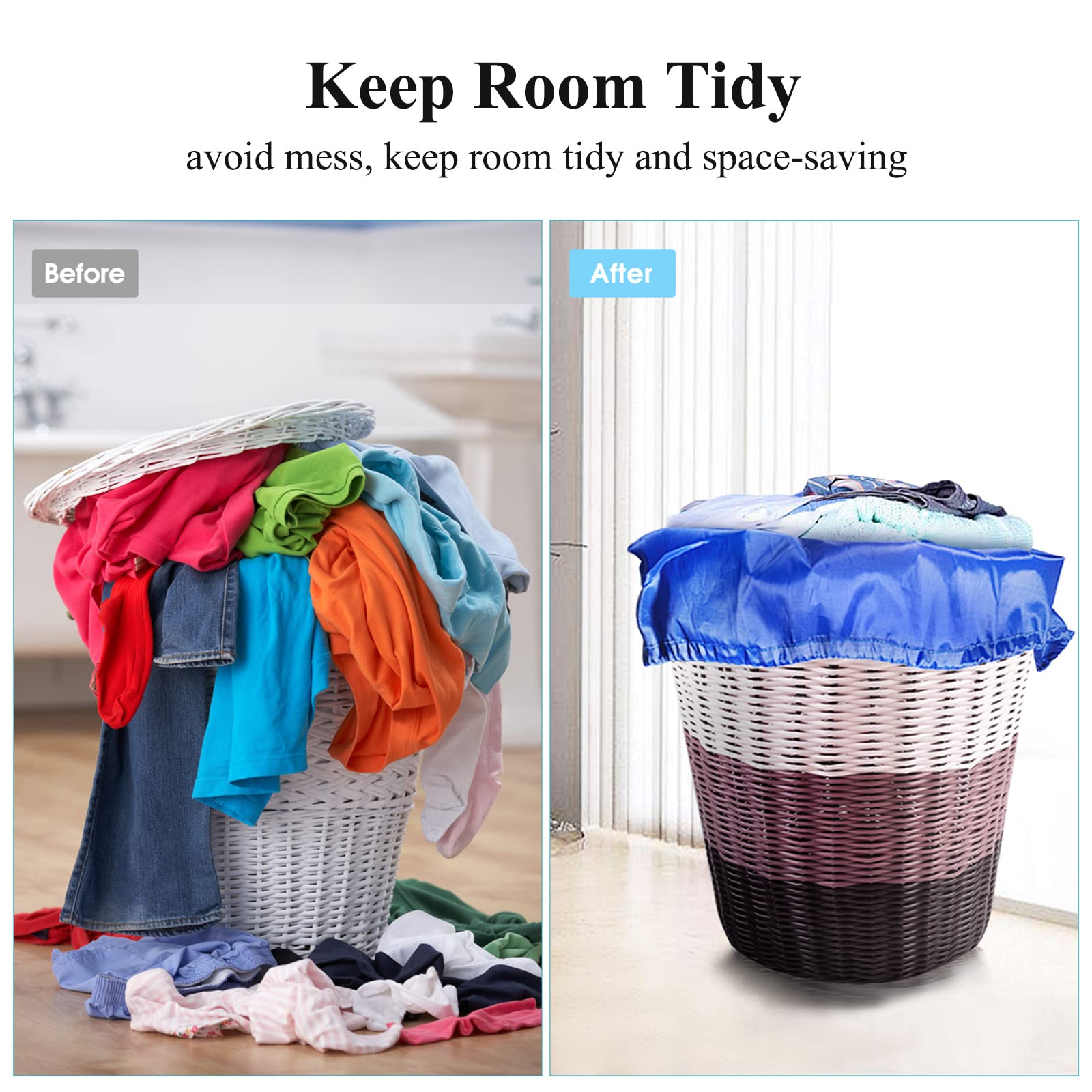 OTraki Large Heavy Duty Laundry Bag Drawstring Laundry Bag 28 x 45 inch / 70 x 115cm Dirty Clothes Organizer XL Travel Laundry Sack Hamper Replacement Liner for Home Dorm Camp Trip College Blue, 1Pcs