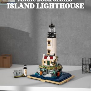 GOTIMON Island Lighthouse Tower Magic Book Building Block Sets,Model Building Kit Gift for Adults and Kids (1016 PCS)