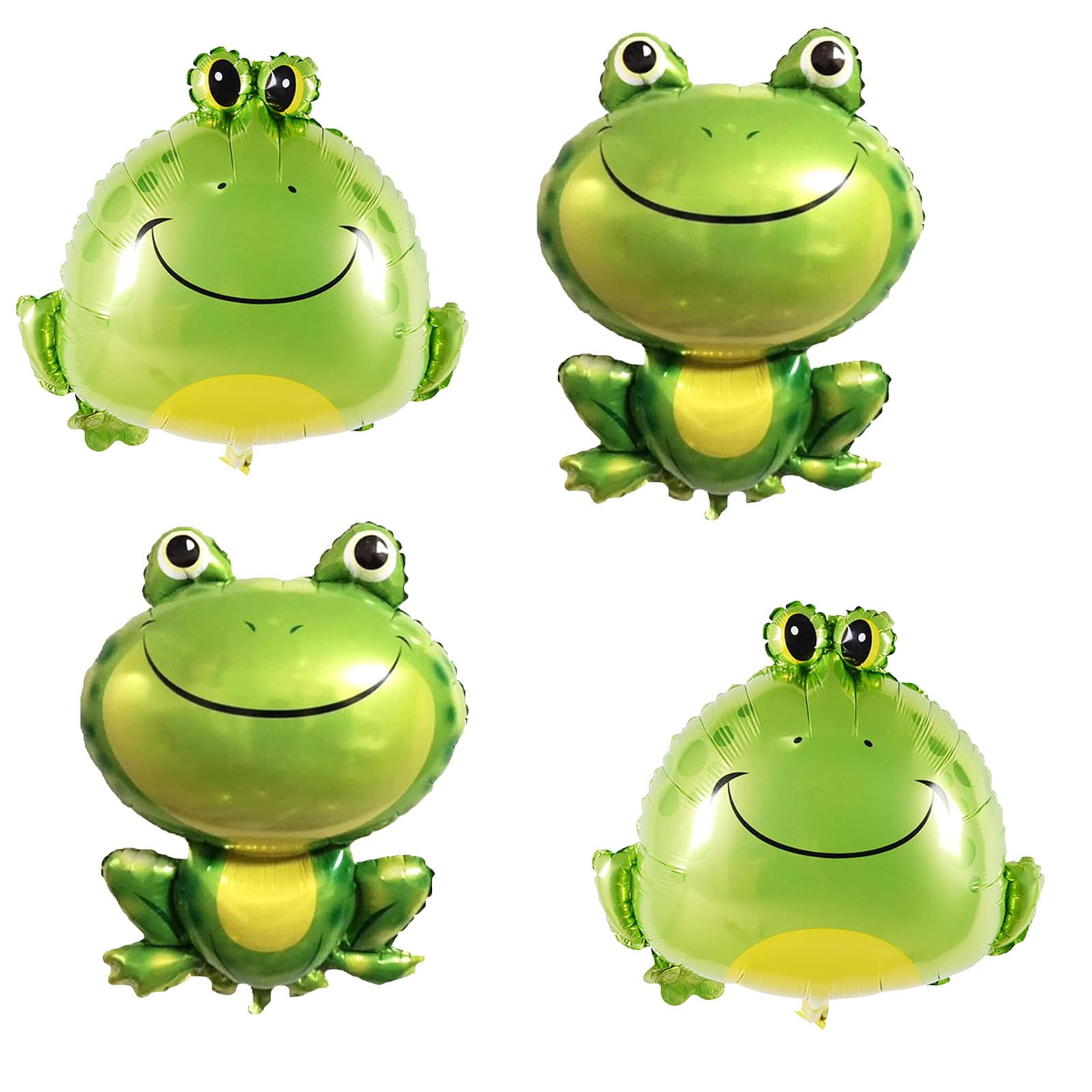 4PCS Frog Balloons Decorations Large Green Frog Mylar Foil Balloons for Animal Frog Reptile Themed Birthday Baby Shower Party Decoration Supplies