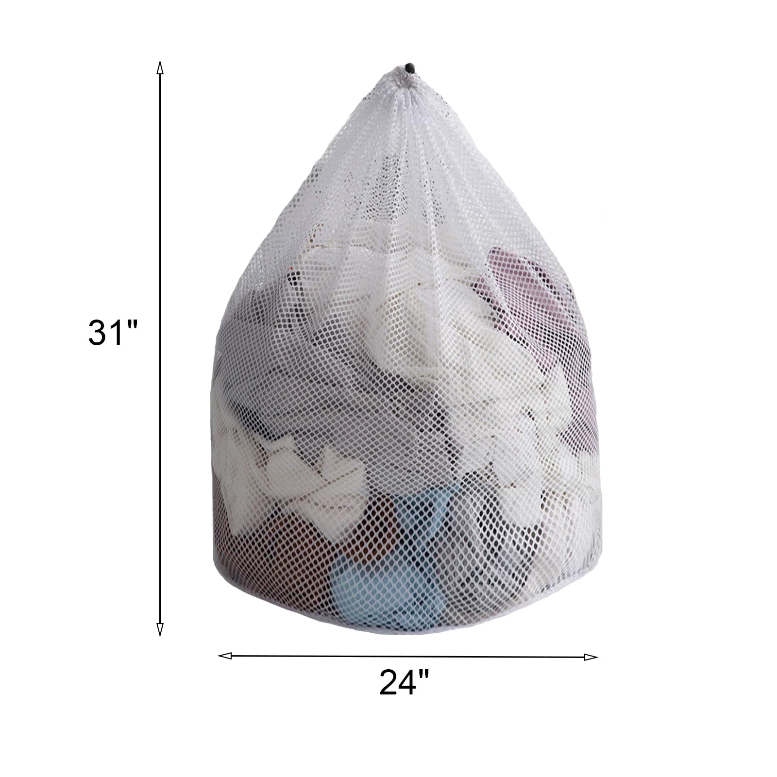 Laundry Bag, Mesh Laundry Bag 24"x31", Laundry Bags Mesh Wash Bags, Large Heavy Duty Travel Laundry Bags, Washable Laundry Bags for Travel with Locking Drawstring Closure- 1 Pack