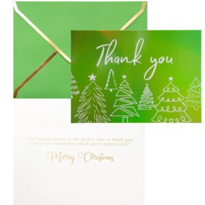 ceiba tree 24 PCS Christmas Thank You Cards with Envelopes & Stickers Sparkle Holiday Thank You Notes Cards Message inside 5 * 7 inch