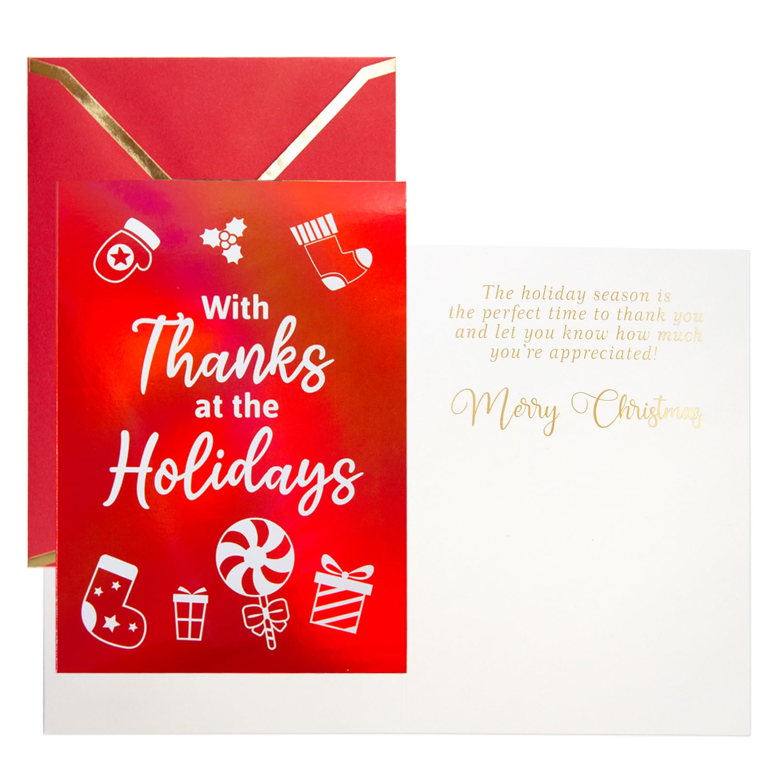 ceiba tree 24 PCS Christmas Thank You Cards with Envelopes & Stickers Sparkle Holiday Thank You Notes Cards Message inside 5 * 7 inch