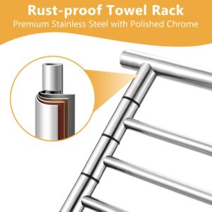 Freestanding Towel Rack, 40 Inch Tall Standing Towel Racks for Bathroom with Weighted Base, Modern Floor Towel Drying Holder Stand with 4 Swivel Arms, Stainless Steel, Chrome, YOFOVI