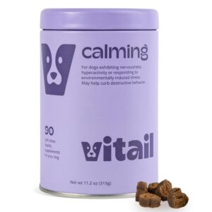 vitail calming dog chews for anxiety & stress relief - natural ingredients with magnesium - helps emotional balance & reduces destructive behavior - 90 soft chews