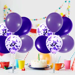 Nelbiirth Purple Balloon Stands Kit,Table Balloon Stand Holder Centerpieces - Perfect for Birthday/Retirement/2024 Graduation/Anniversary Party Occasions Decorations. - 2 Sets