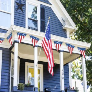 USA Flag Pennant Banner | 100’ FT. Long American String Flags | 18” Inch Tall Triangle Flag Decorations USA Party | Stars and Stripes Bunting Garland | 4th of July Patriotic Decoration | BASHOUT