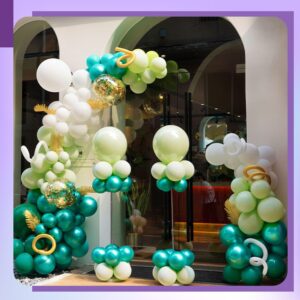 Balloon Column Kit Set Of 2, Balloon Stand for Floor with Base and Metal Telescopic Pillar（6.6ft Adjustable Height）for Birthday,Graduation,Baby Shower, Wedding Party Decoration