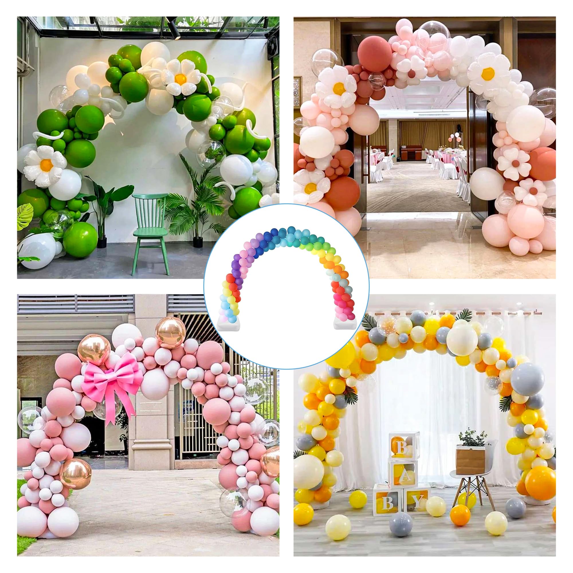 JOYYPOP Improved Balloon Arch Kit, 10ft Wide & 9ft Tall Balloon Arch Stand with Base for Birthday Baby Shower Graduation Party Decorations Wedding Supplies With 2 Handheld Pumps