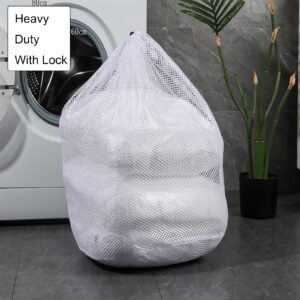 Laundry Bag, Mesh Laundry Bag 24"x31", Laundry Bags Mesh Wash Bags, Large Heavy Duty Travel Laundry Bags, Washable Laundry Bags for Travel with Locking Drawstring Closure- 1 Pack