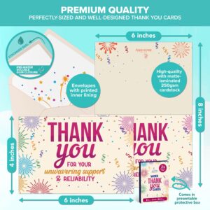 Decorably Work Cards with Envelopes & Stickers - 24 Pack Employee Appreciation Cards with Envelopes & Stickers, Blank Inside 6x4in Employee Thank You Cards for Employees Appreciation