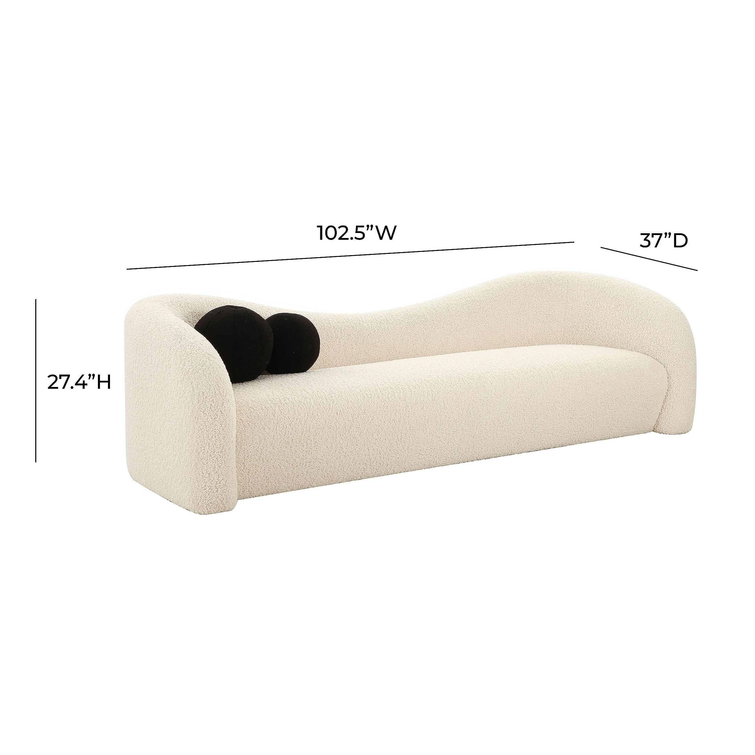 Leonie Beige Faux Shearling Sofa