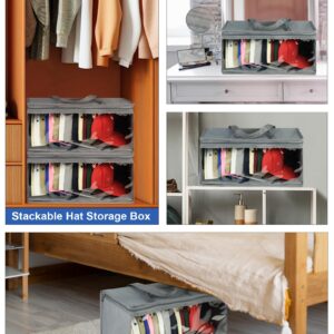 Epesoware Stackable Hat Storage for Baseball Caps, Hat Organizer for Baseball Caps with Cardboard, Wide Hat Bag Foldable Hat Case for Home Travel