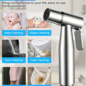 Bidet Sprayer for Toilet with Hot Cold Mixing Valve, Pressure, Temp Adjustable, OPKIDDLE Handheld Warm Water Jet Spray Muslim Shower, Stainless Steel Toilet Sprayer for Diaper Feminine Wash