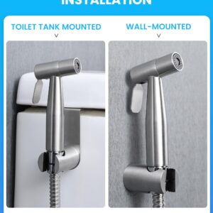 Bidet Sprayer for Toilet with Hot Cold Mixing Valve, Pressure, Temp Adjustable, OPKIDDLE Handheld Warm Water Jet Spray Muslim Shower, Stainless Steel Toilet Sprayer for Diaper Feminine Wash