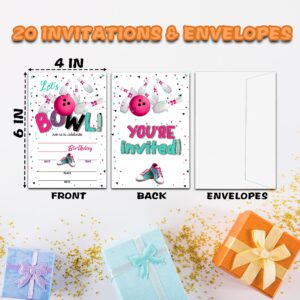 OZTEMETY Unisex-Adults Birthday Party Invitations, 20 Multicolor Cards with Envelopes, 4x6 Inches, Durable, Reusable, Smooth Writing Surface