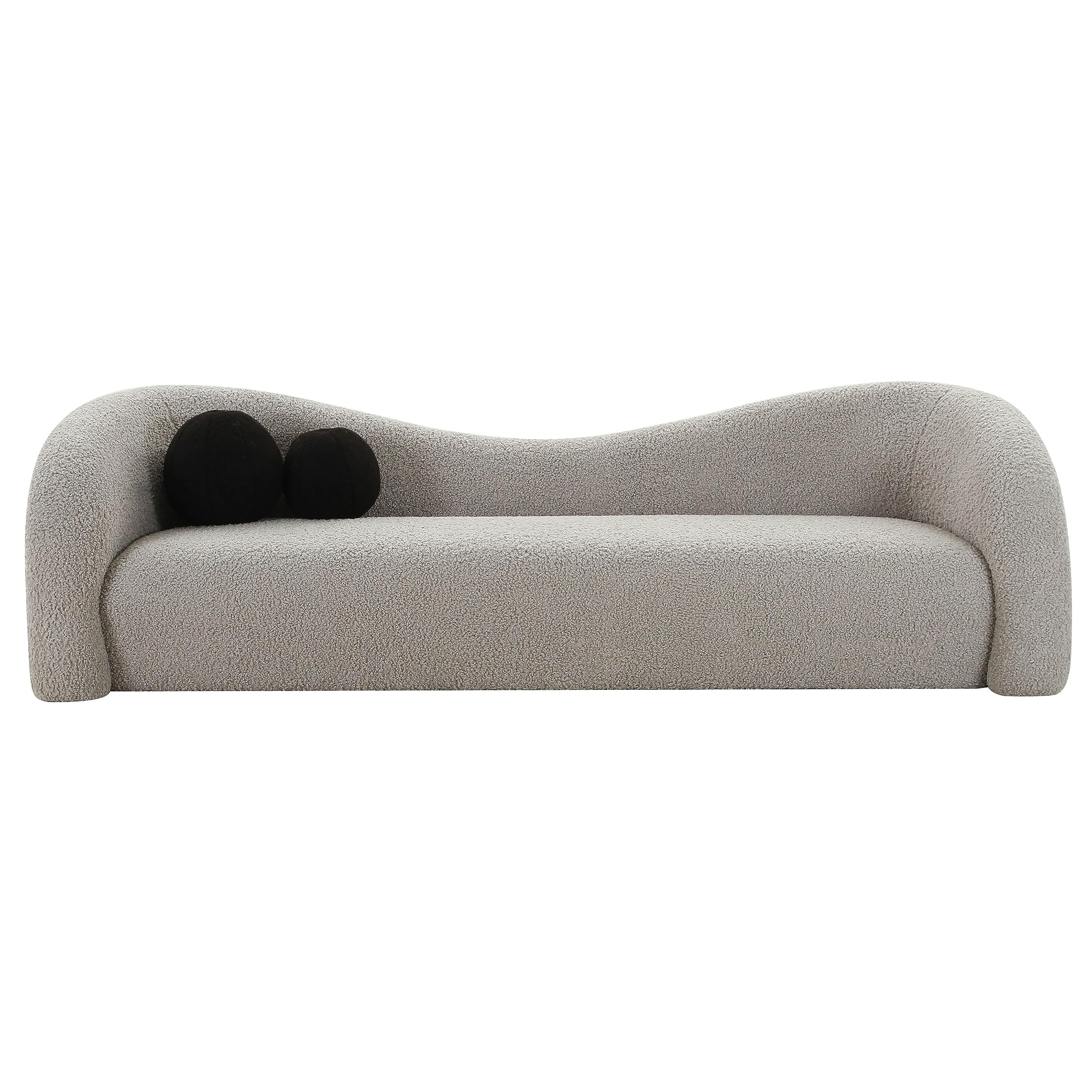 Leonie Grey Upholstered Faux Shearling Sofa